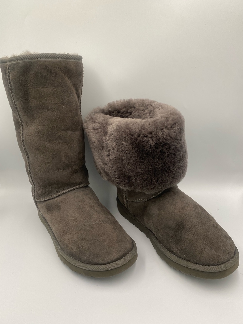 Vintage UGG Australia Classic Tall Suede Boots Grey Size 8 (Read Desc) - Picture 2 of 12